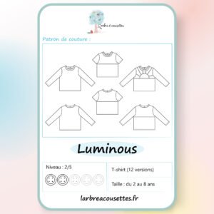 Patron de couture T-shirt Luminous - 12 versions enfant, tailles 2 à 8 ans